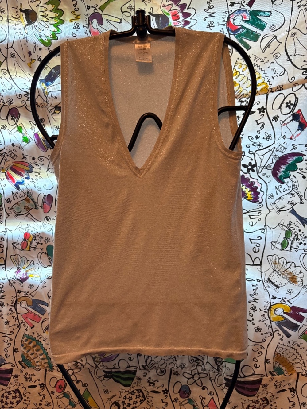 Italian made V-neck silver top